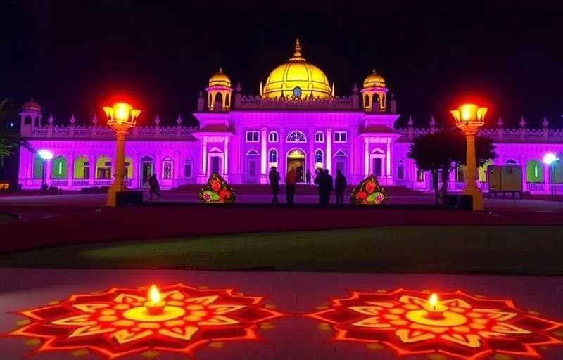 Cumin Rise Royal Diwali Event Cumin Rise Royal Diwali celebration showing royal palace decorated with diyas and rangolis
